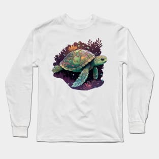 Coral Reef Sea Turtle Long Sleeve T-Shirt